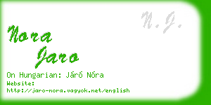 nora jaro business card
